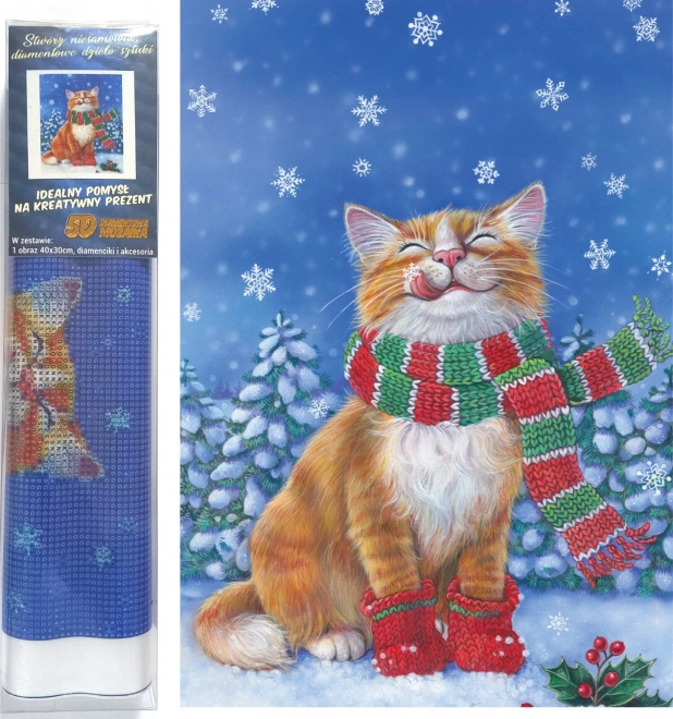 Christmas Cat Diamond Painting Kit