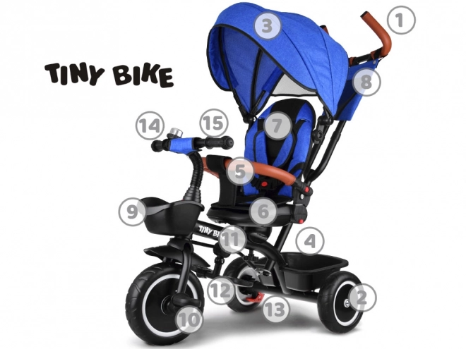 Tiny Bike 3-in-1 Kids Tricycle with Canopy – blue