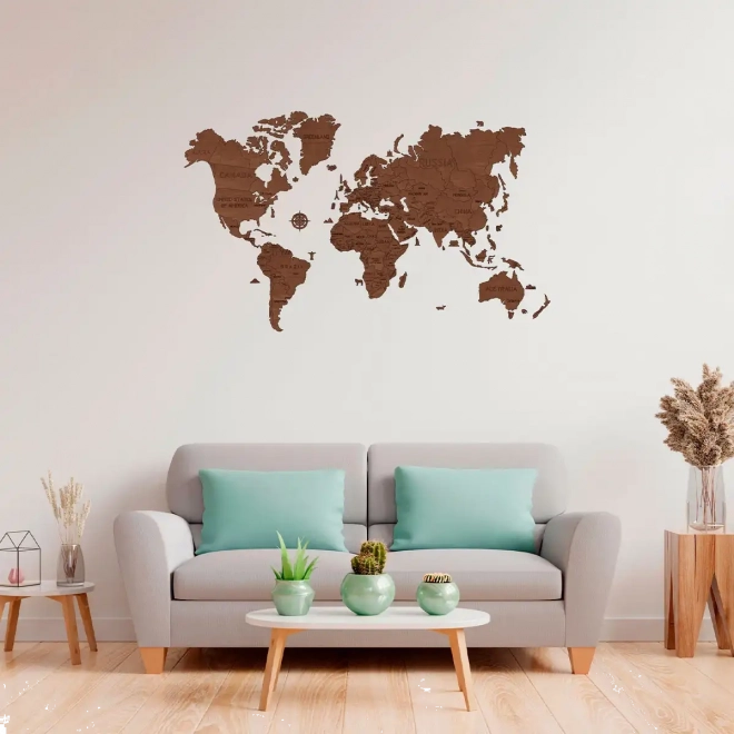 Wooden World Map XL