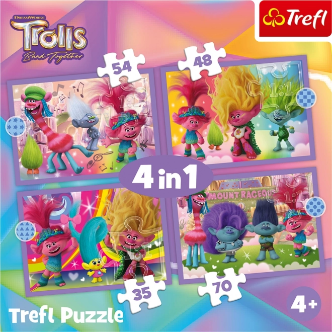 Trefl Trolls Puzzle Colorful Adventure 4-in-1 Set