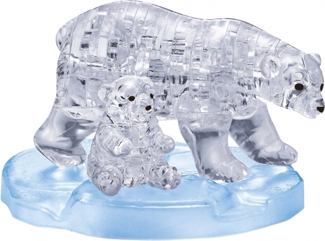 3D crystal puzzle polar bear mother with cub – 40 pieces