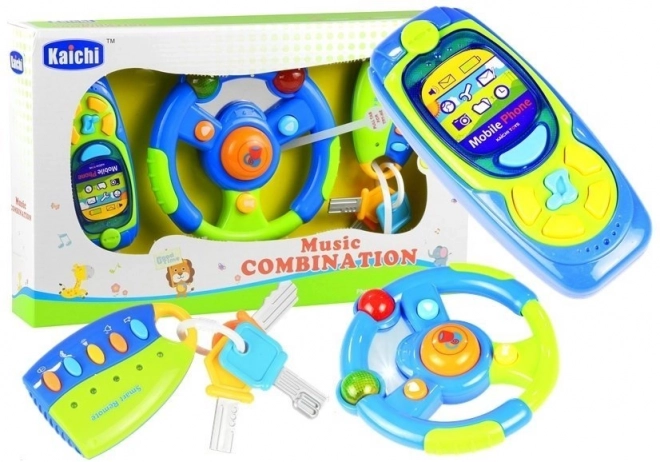 Interactive Sound Driving Kit for Kids with Keys & Phone