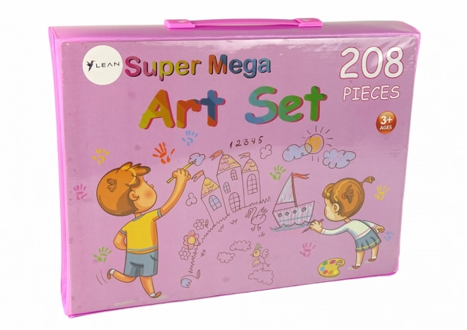 Pink Art Case Set with 208 Pieces