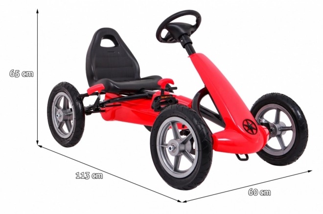 STAR pedal go-kart for children 3+ Red + adjustable seat + inflatable wheels