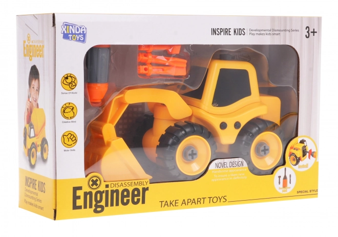 Construction Excavator Toy Set for Kids 3+ with Screwdriver and Interchangeable Bits