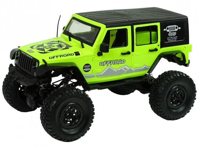 Remote Control Off-Road Rock Crawler with Green Shock Absorbers 4x4