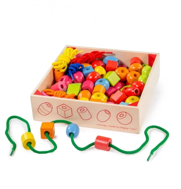 Bigjigs Toys Wooden Beads in Jar