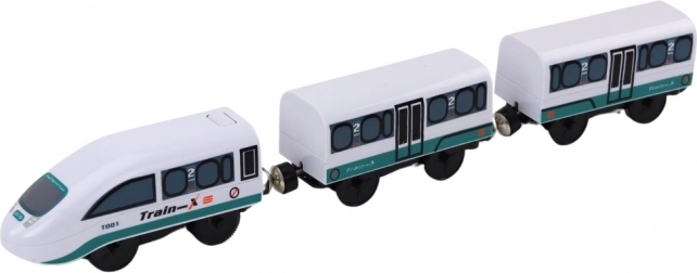 Locomotive with two cars