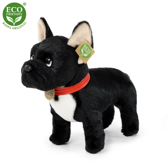 Plush French Bulldog with Red Collar Eco-Friendly 30 cm