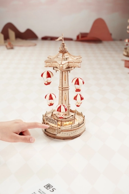 Rokr 3D Wooden Puzzle Music Box Parachute Tower