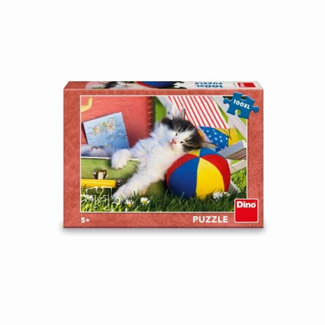 Dino Puzzle Resting Kitten XL