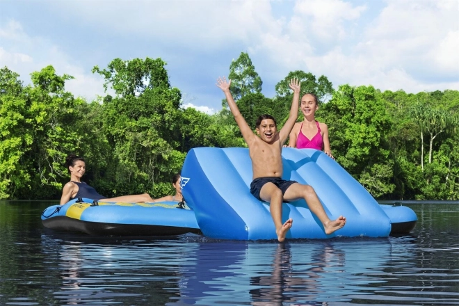 Large Inflatable Swimming Island with Slide for 5 People