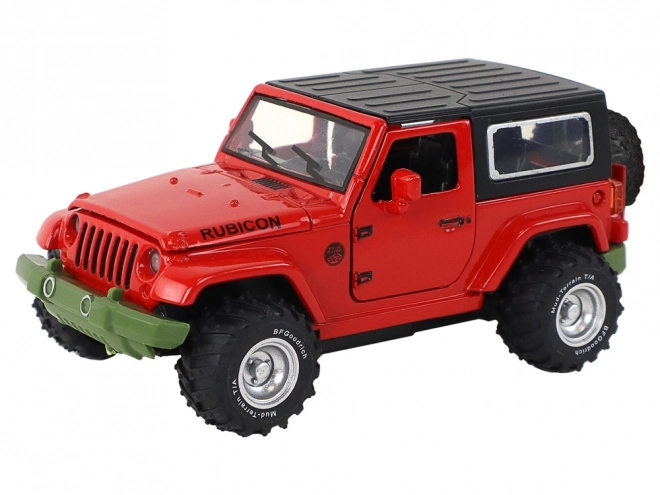 Metal Friction Powered Off-Road Car with Batteries Red Scale 1:32