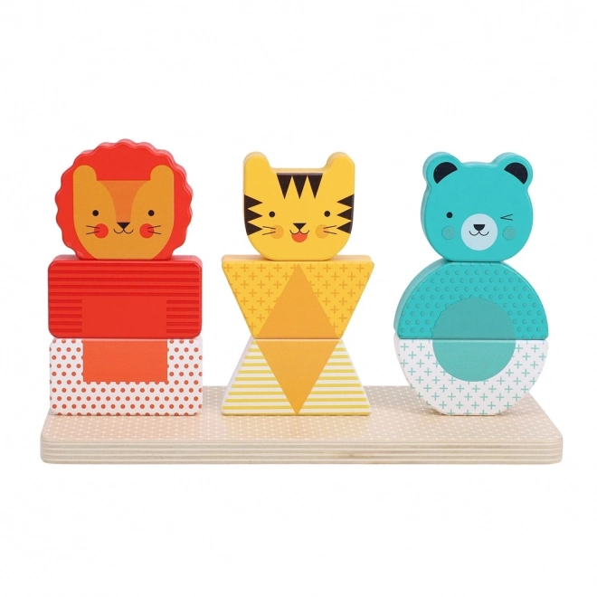 Wooden Puzzle Set with Lion, Tiger and Bear