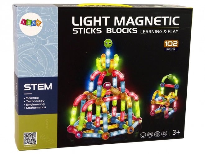 Glowing Magnetic Educational Building Blocks Set