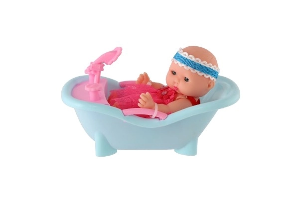 Baby Doll in Bathtub with Soft Body 12cm