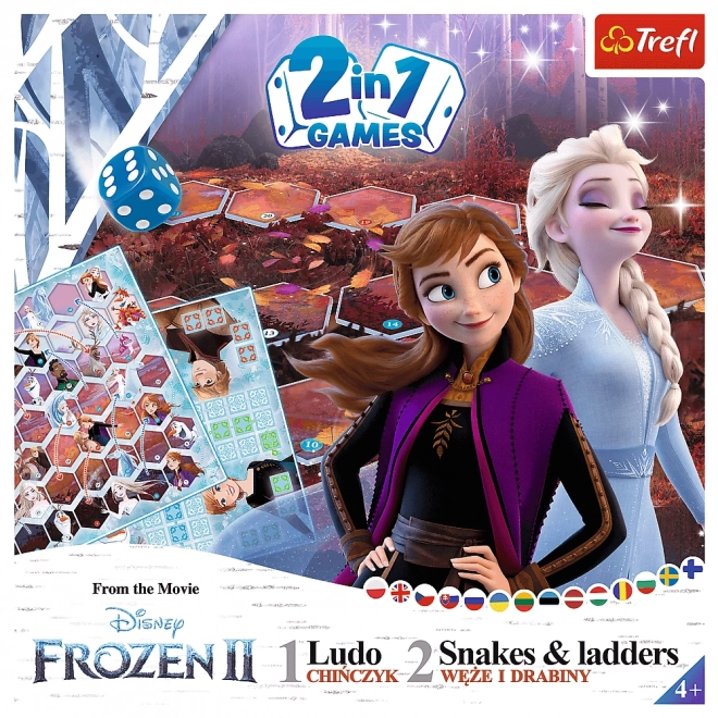 Soubor her 2v1 Člověče, nezlob se, Hadi a žebříky Frozen II/Ledové království II v krabici 24x24x5,5