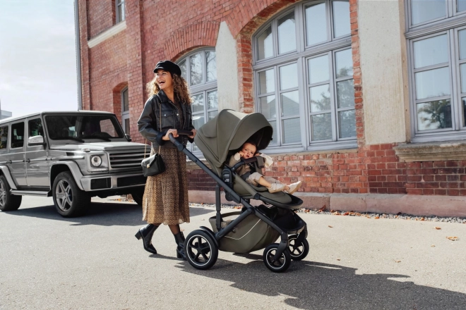 Smile 5Z Lux Stroller Set with Deep Carrycot Linen Grey