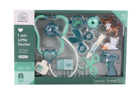 Veterinarian Set with Battery-Powered Thermometer