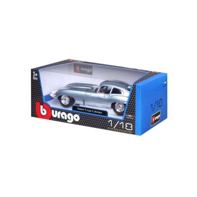 Bburago Jaguar E-Type Coupe Metallic Silver Blue