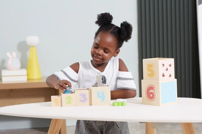 Wooden Stacking Blocks with Animals and Train