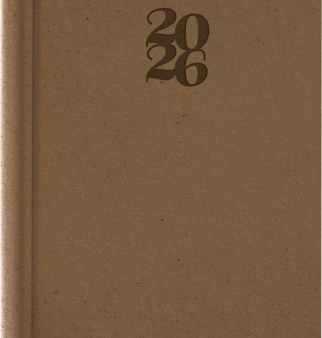 NOTIQUE agenda quotidien Essenza 2026, couleur noisette, 15 x 21 cm