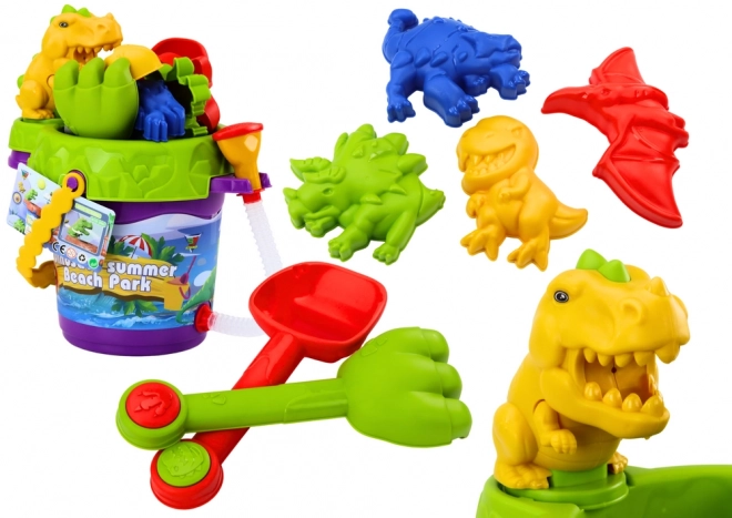 Sand Play Set with Bucket and Dinosaur Molds