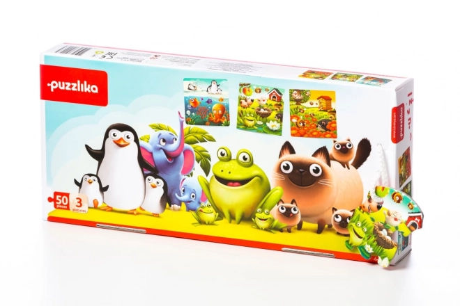 Puzzlika Favorite Animals 3 in 1 Puzzle Set