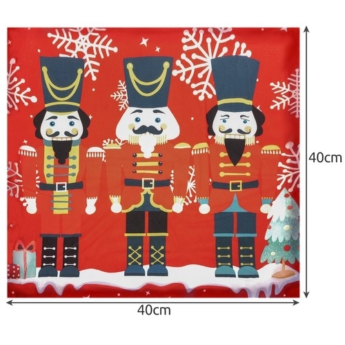 Decorative Holiday Pillow Cover with Nutcracker Design