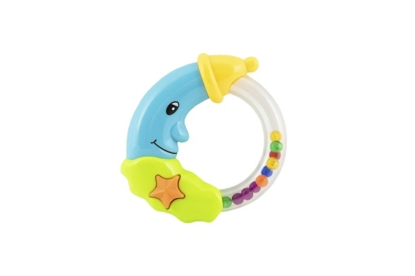 Baby Moon Rattle Plastic 11cm