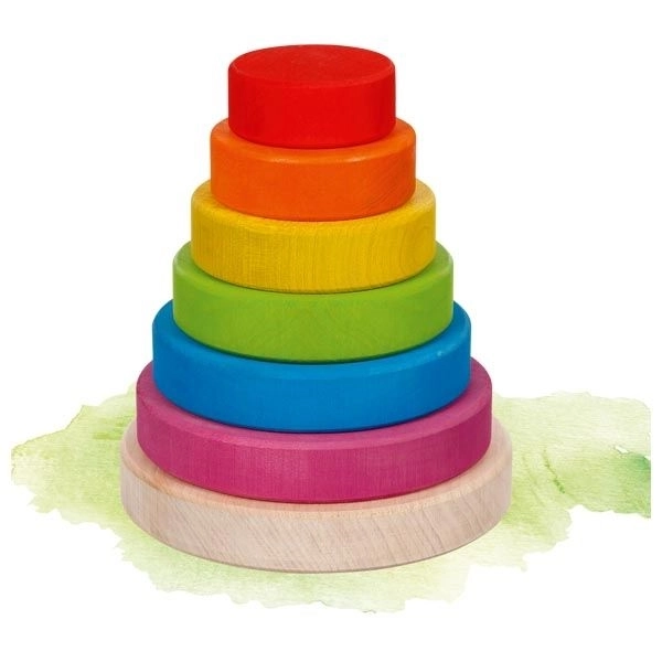 Colorful Pyramid Tower with Rings