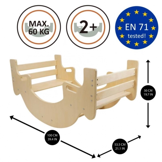 2-in-1 Picnic Table and Swing - Natural Wood