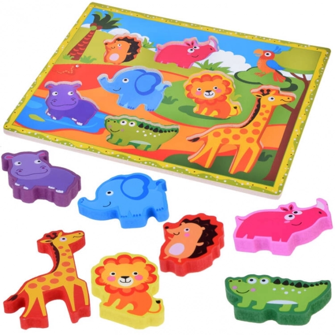 Wooden Safari Animal Shape Puzzles