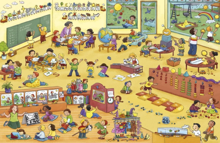 Activity-filled classroom