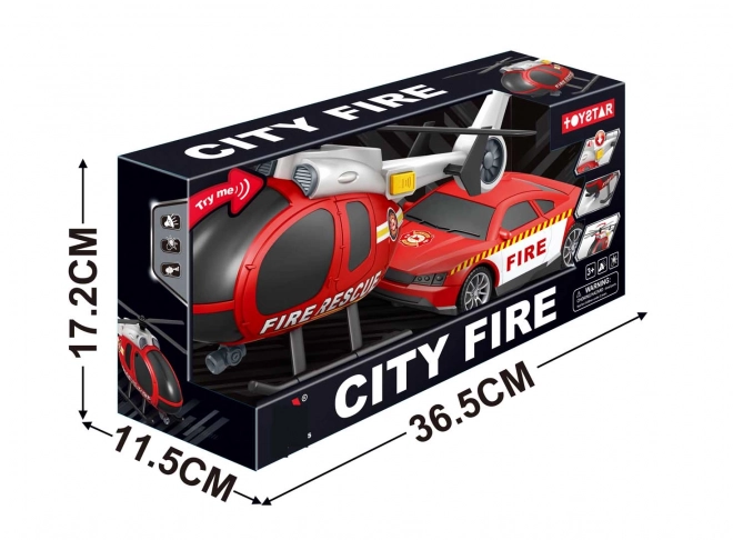 Fire Rescue Set: Helicopter and Car