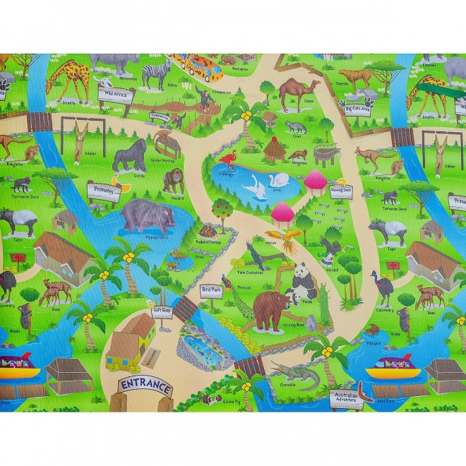 Hrací podložka s motivem  ZOO 120cmx100cmx3mm