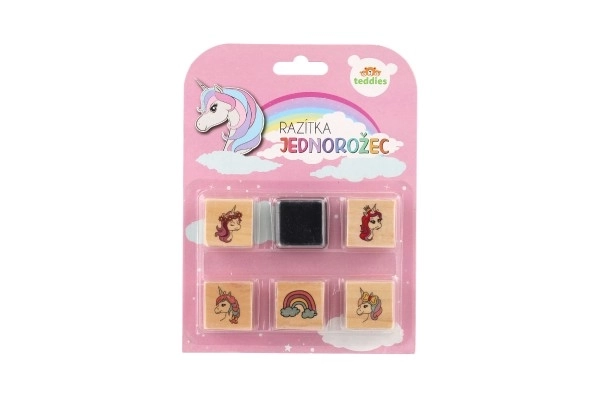 Unicorn Wooden Stamps Set with Ink Pad