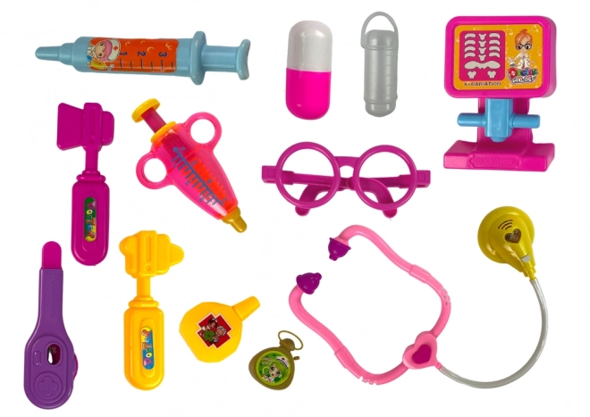 Children's Doctor Playset in Pink Case with Stethoscope