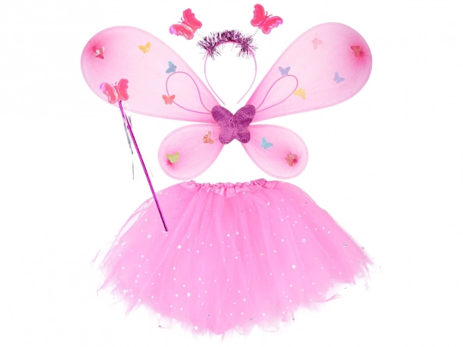 Pink Fairy Costume with Glowing Butterfly Wings – Bright Pink