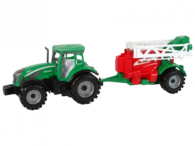 Green Tractor with Red-Green Sprayer Friction Powered