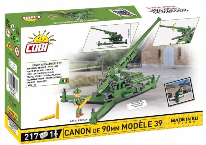 WWII French Canon de 90mm Model 39 Toy Set