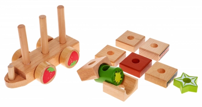 Wooden Train with Shape Sorters for Kids 3+