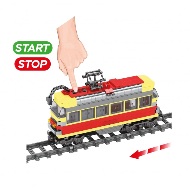 Compatible Construction Set with Tram on Batteries and Tracks