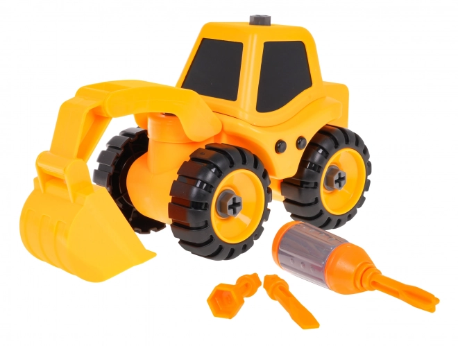 Construction Excavator Toy Set for Kids 3+ with Screwdriver and Interchangeable Bits