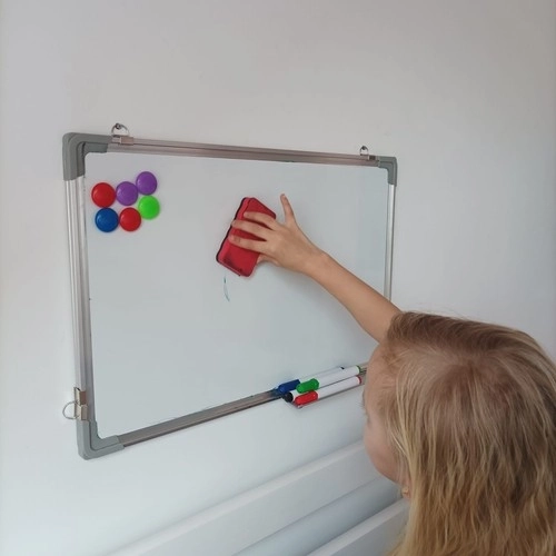 Dry Erase Whiteboard Magnetic 40x60cm with Markers, Magnets, and Eraser