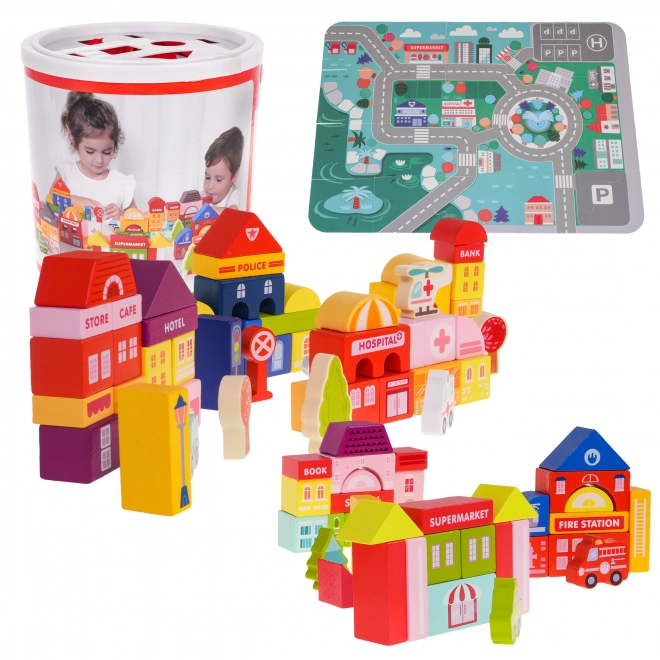 Wooden City Building Blocks Set for Kids