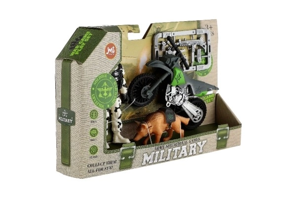 Military Action Playset with Motorcycle and Soldier