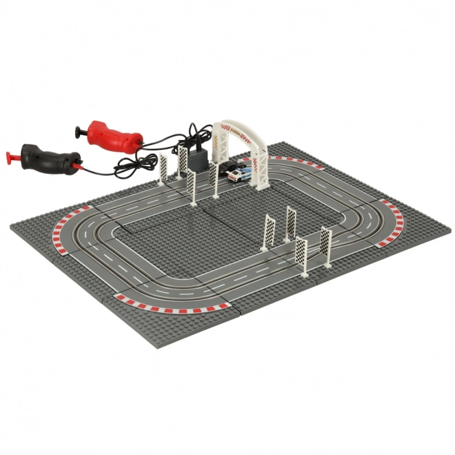 Electric Racing Police Car Track Set with Construction Blocks