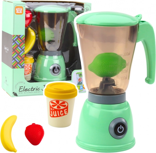 Children's Electric Blender with Fruits and Cup - Green