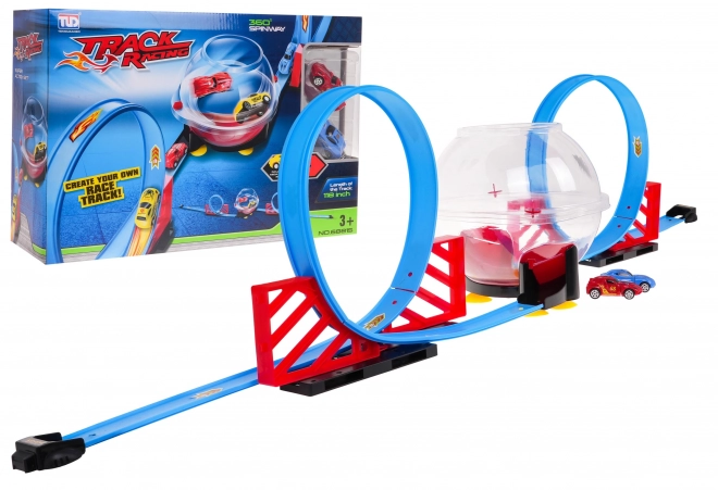 Double Lane Race Track with Pull-Back Cars for Kids 3+